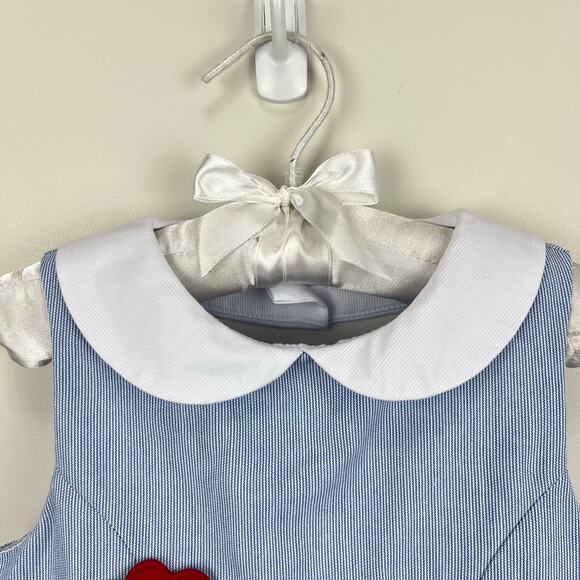 Florence Eiseman Junior Cord Dress with Flowers Blue 4T NWT - Picture 3 of 9